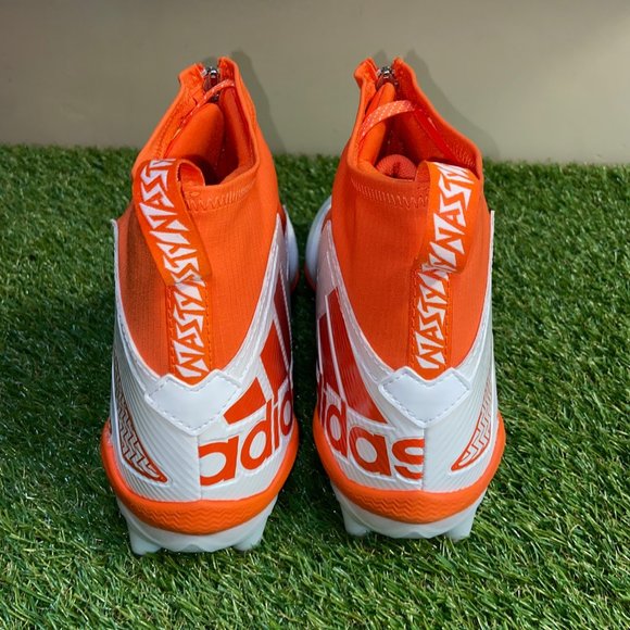 Men\'s Adidas Nasty 2.0 Football Cleats Orange White GZ9605 Size 13.5 NEW main image 4